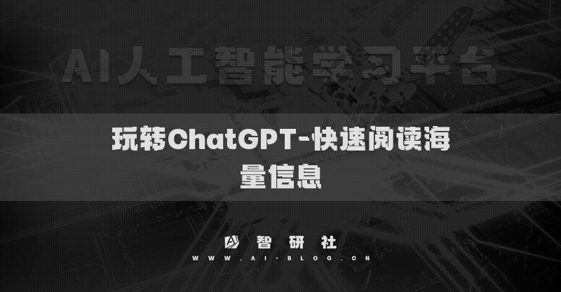 玩轉(zhuǎn)ChatGPT-快速閱讀海量信息