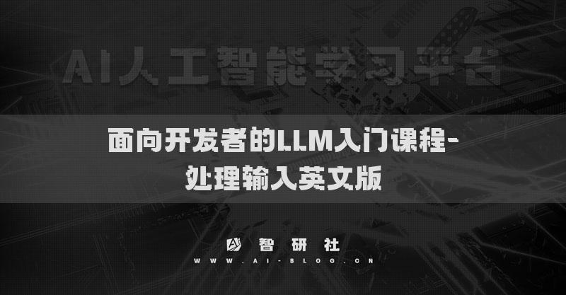面向開發(fā)者的LLM入門課程-處理輸入英文版