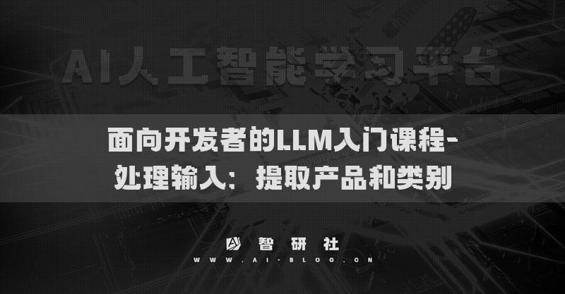面向開發(fā)者的LLM入門課程-處理輸入：提取產(chǎn)品和類別