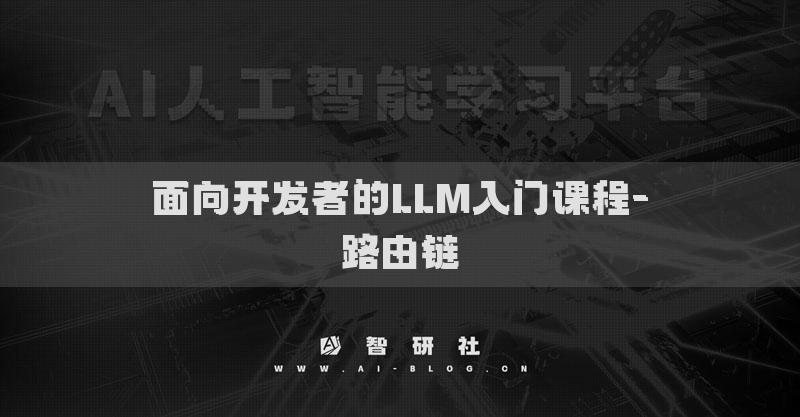面向開發(fā)者的LLM入門課程-路由鏈