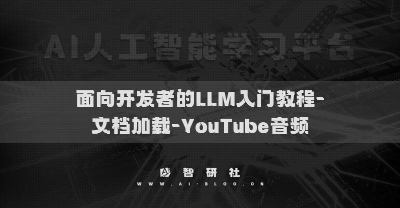 面向開(kāi)發(fā)者的LLM入門(mén)教程-文檔加載-YouTube音頻