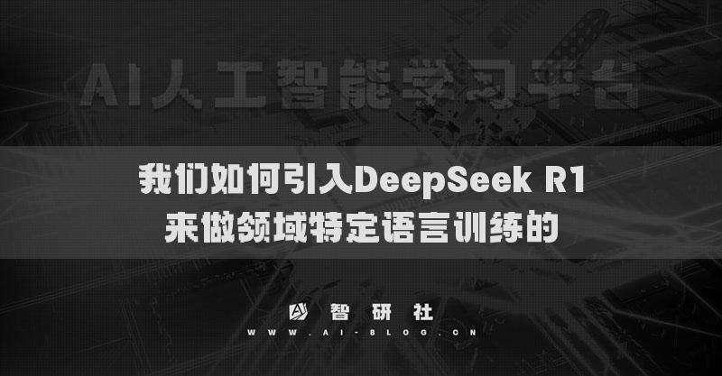 我們?nèi)绾我隓eepSeek R1來(lái)做領(lǐng)域特定語(yǔ)言訓(xùn)練的
