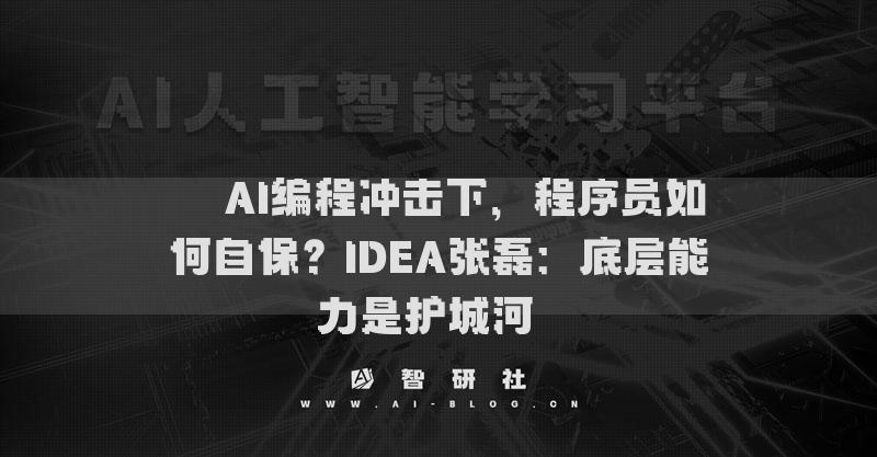 ??AI編程沖擊下，程序員如何自保？IDEA張磊：底層能力是護(hù)城河??